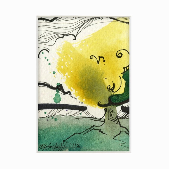 Bundle 12 Original Abstract Artworks, Variety of Subjects, Mixed Media Paintings - Picture 15 of 16